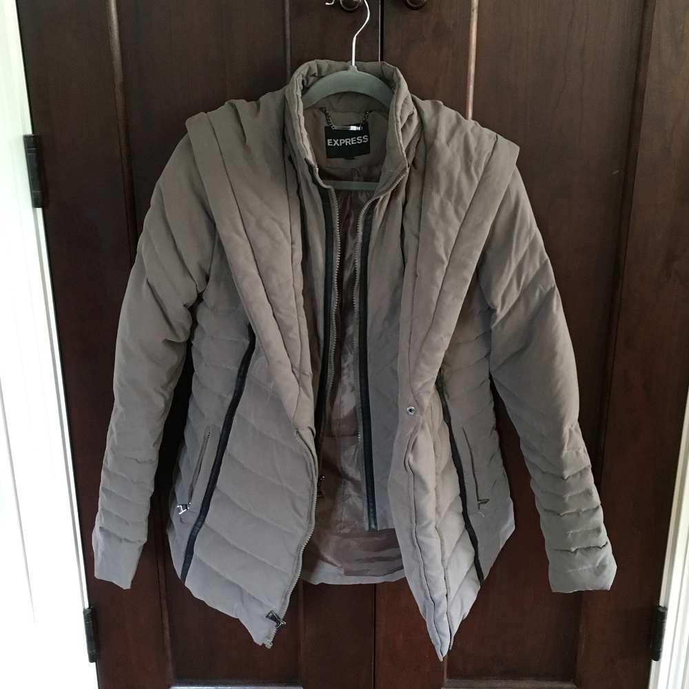 Down-filled Army Green Puffer Coat